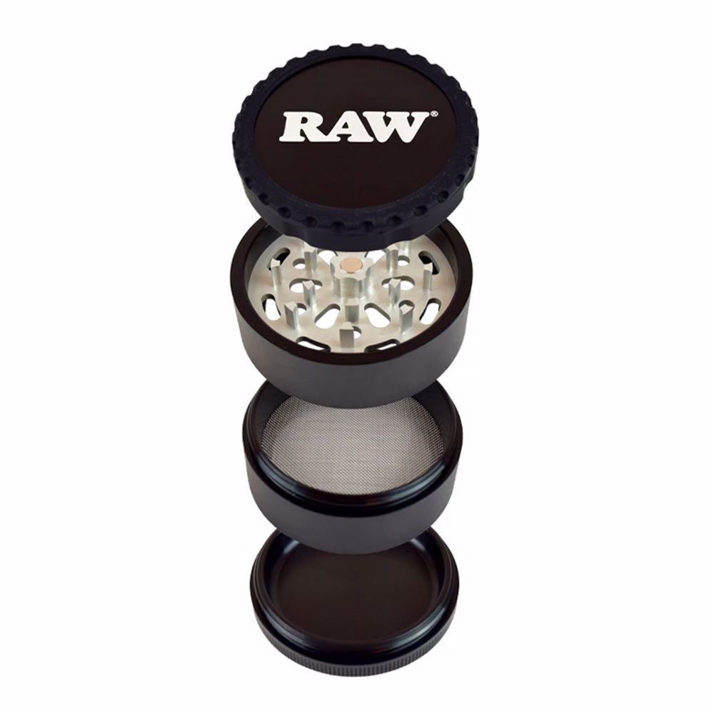 RAW Life 4-Piece Herb Grinder Version 3 V3 - Black