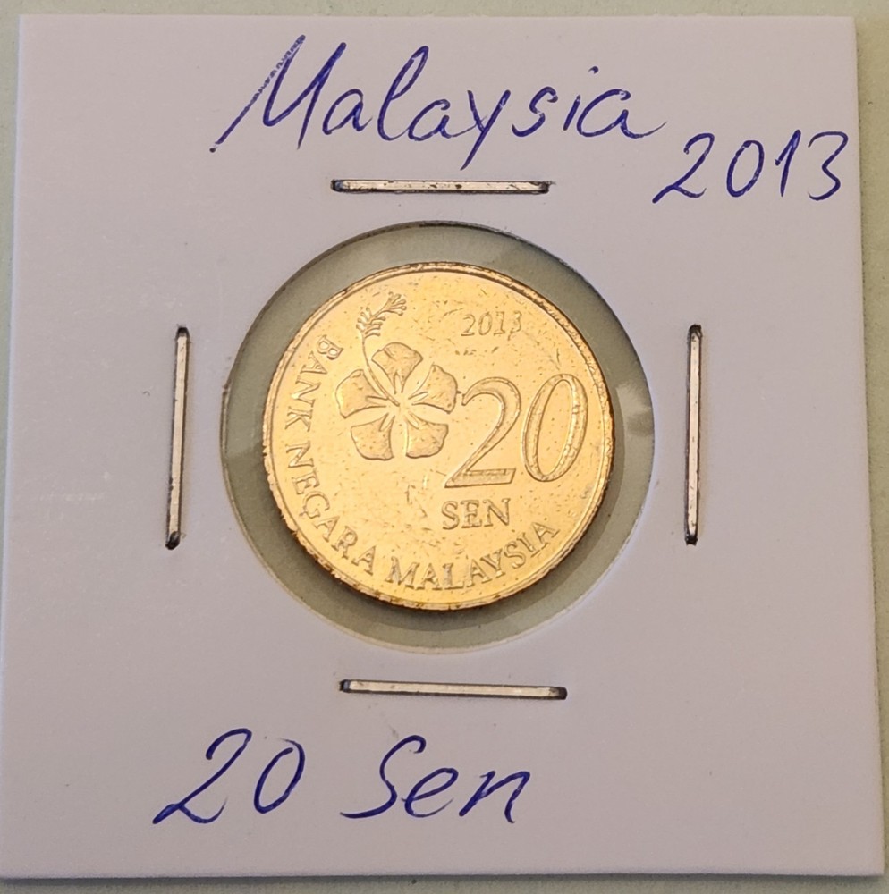Malaysia coin, 20 Sen, 2013