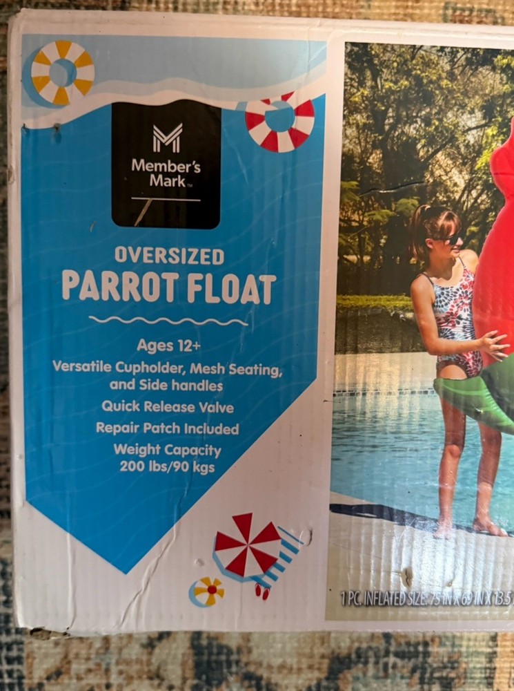 Member's Mark Oversized PARROT Pool Float, Mesh Seating, 56" Diameter