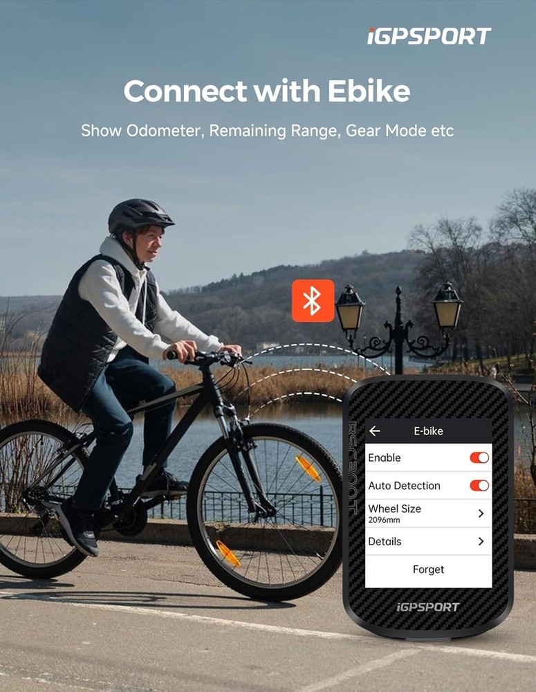 Wireless Bike Computer GPS, Touchscreen Offline MAP Navigation Off Course War...
