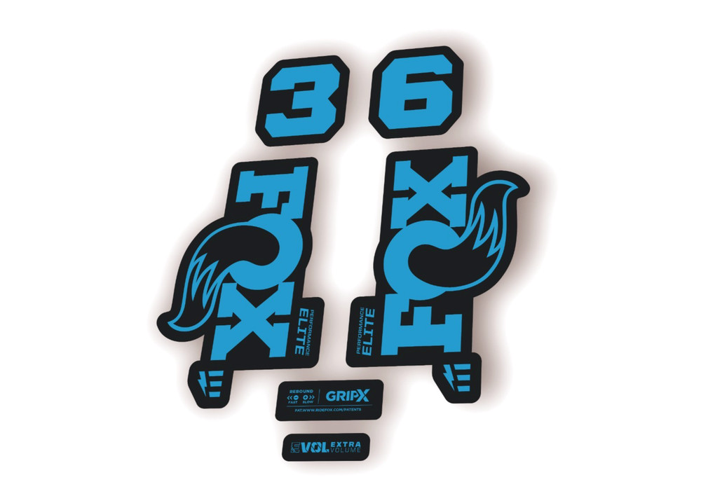 FOX 36 Elite E-Optimized 2026 Fork Factory Decal Sticker Adhesive Blue