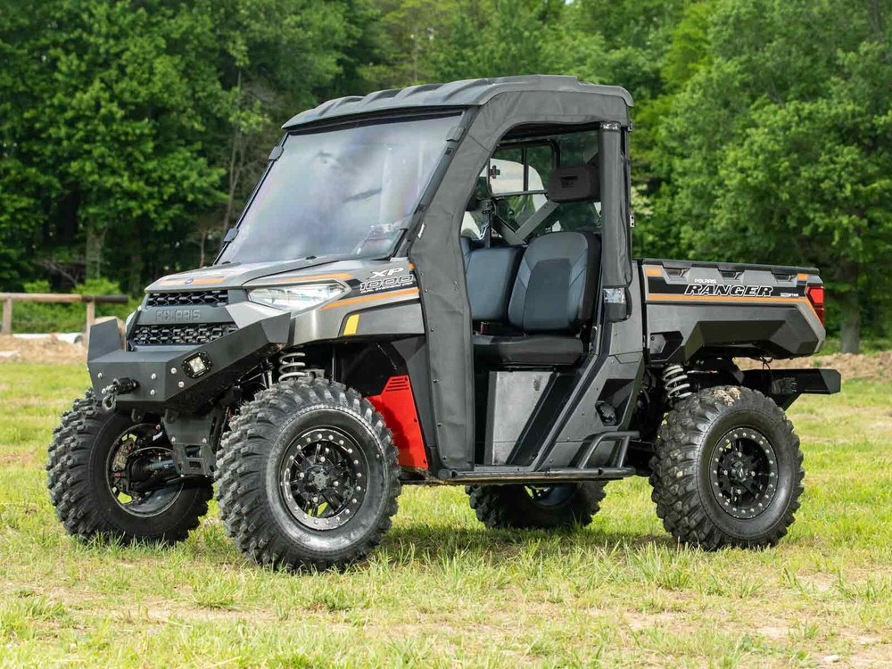 SuperATV Soft Cab Enclosure Doors Bobcat UV34 Standard Light Rear Windshield