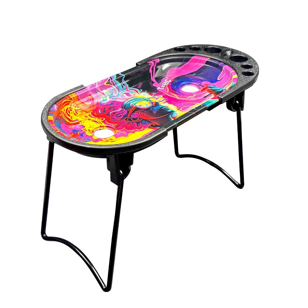 Foldable Rolling Tray with Cone Loader for King or 1-1/4 Size Pre Rolled-Zombie