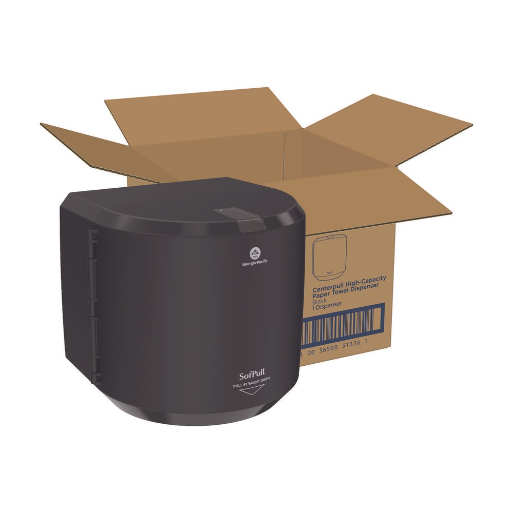 SofPull CenterPull Hand Towel Dispenser, 10.13 x 10.58 x 11.33, Black