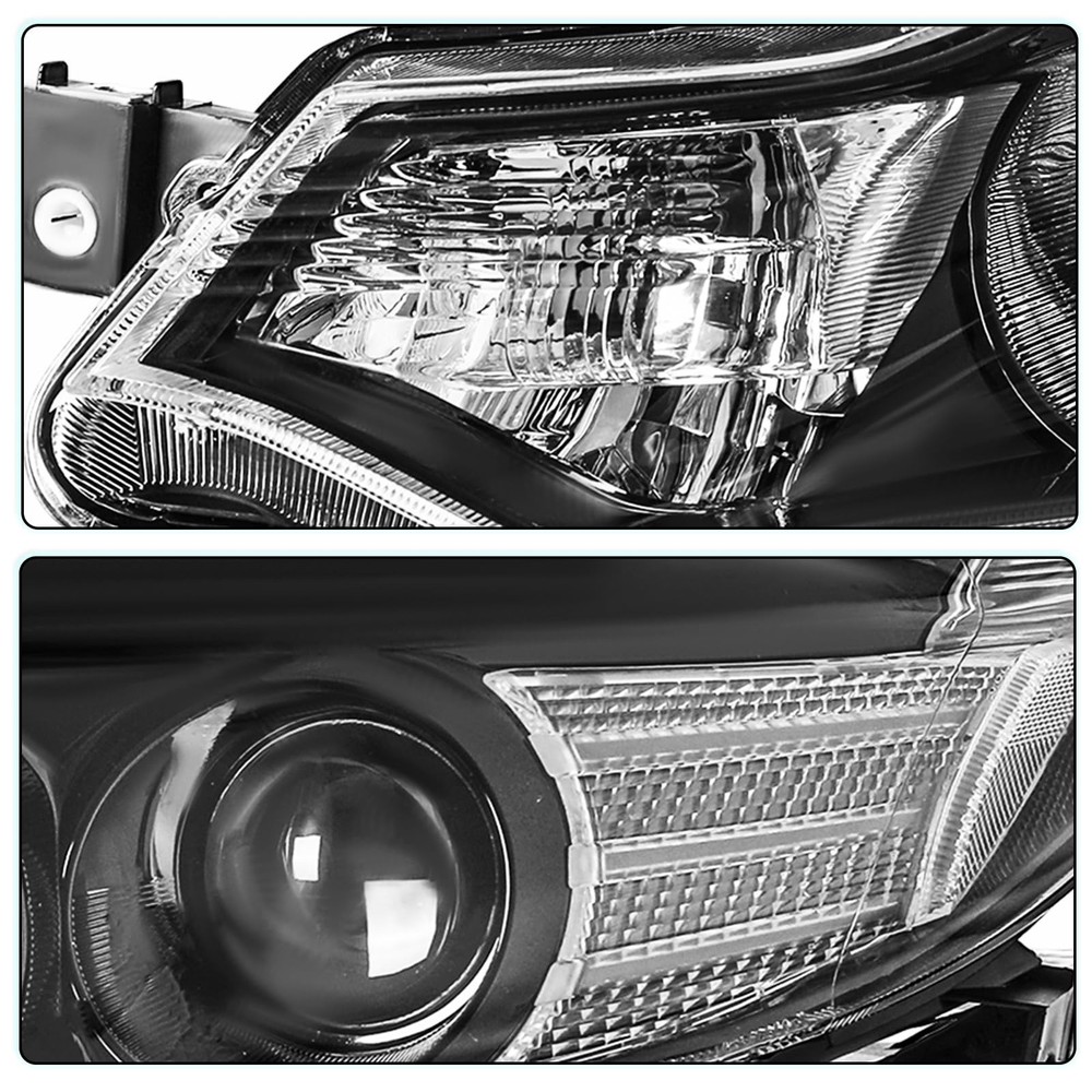2009-2014 Murano Black Halogen Projector Headlight Assembly LH RH