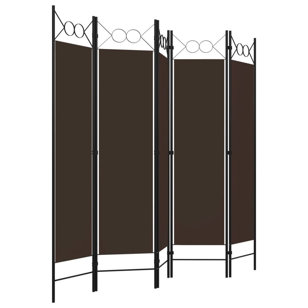 5-Panel Room Divider Brown 78.7"x70.9"