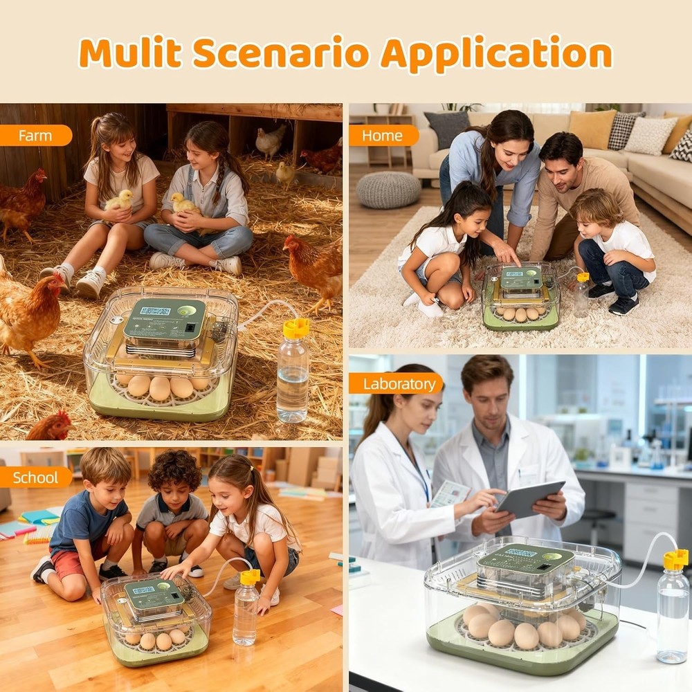 Fully Automatic Egg Incubator for Hatching Eggs, Auto Water Refill & Turner, ...