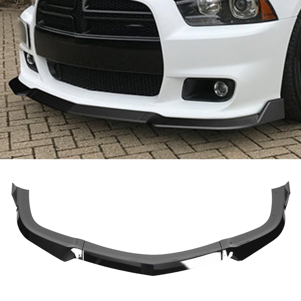 3PC Front Bumper Lip for 2011-2014 Charger Glossy Black