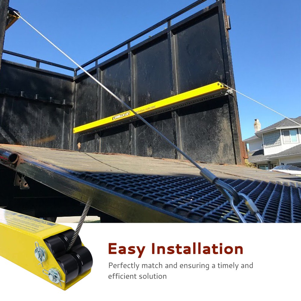 2Pcs Gorilla Lift Cable, with 4Pcs Aluminum Alloy Rollers Black Pins