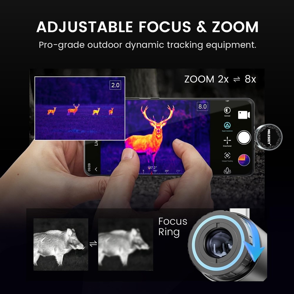 Thermal Monocular for USB-C iPhone, iPad & Android, Night Vision Thermal Imaging