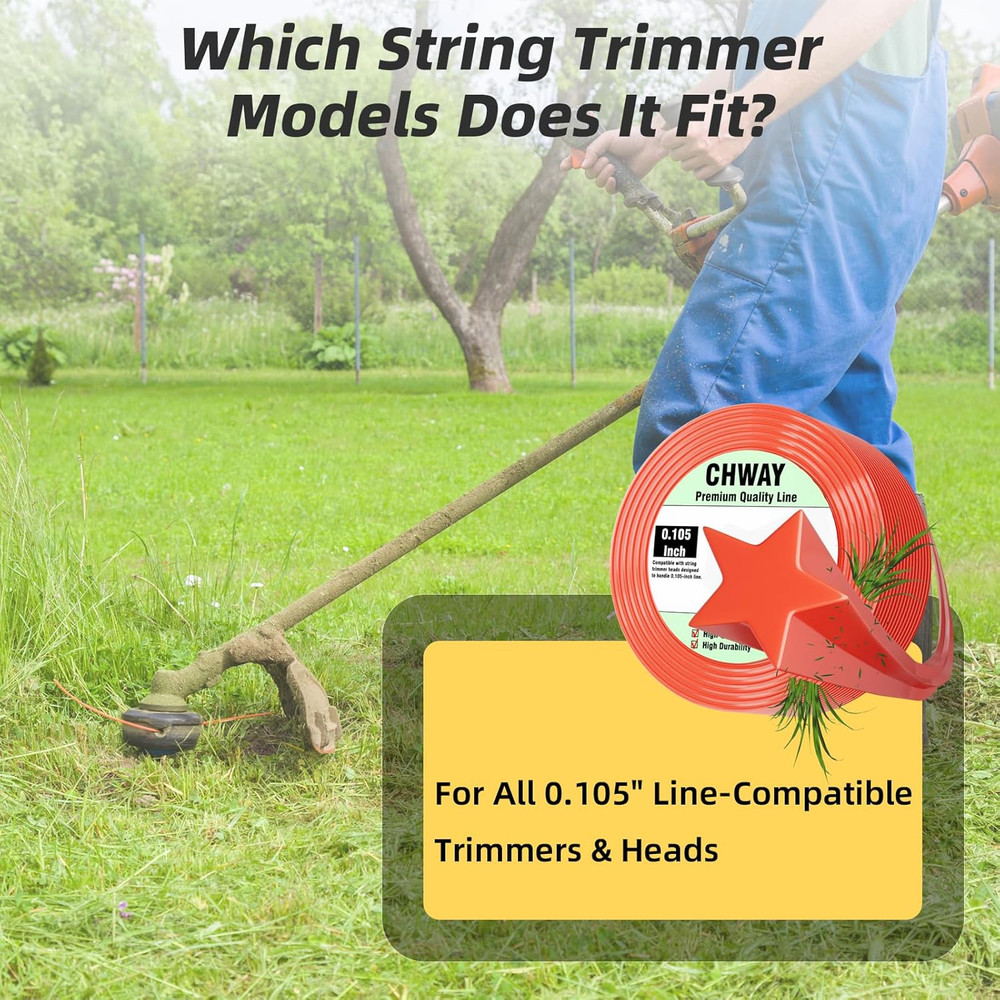 .105 Trimmer Line 120ft Heavy Duty String for Eater Lawn Edge & Thick
