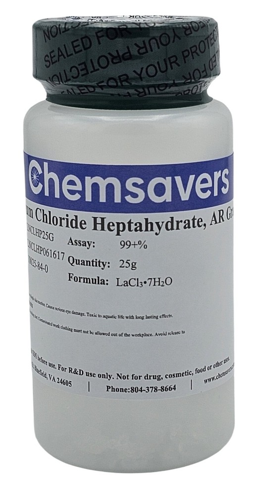 Lanthanum Chloride Heptahydrate, AR Grade, 99+%, 25g