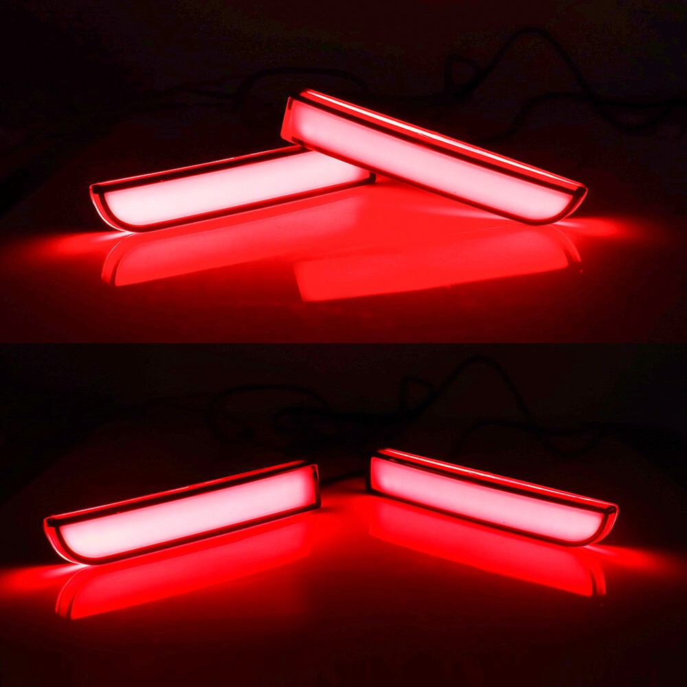 For Mitsubishi Lancer Evo Rear Bumper Reflector Tail Brake LED w/Turn Signal Kit