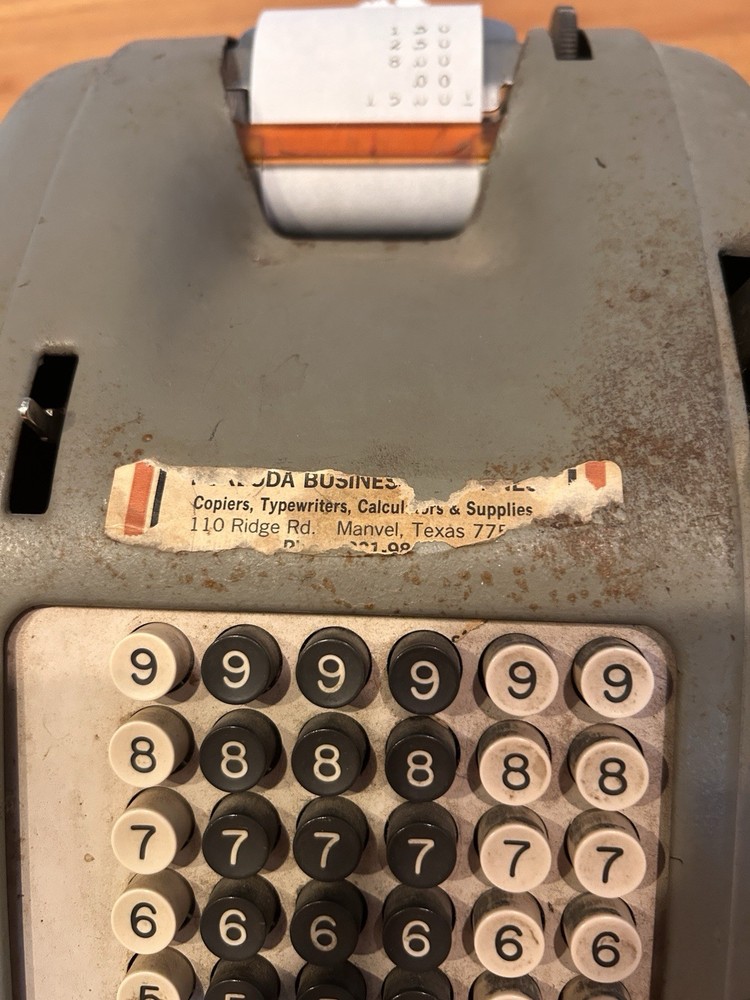 Vintage Adding Machine Calculator With Paper Roll Register