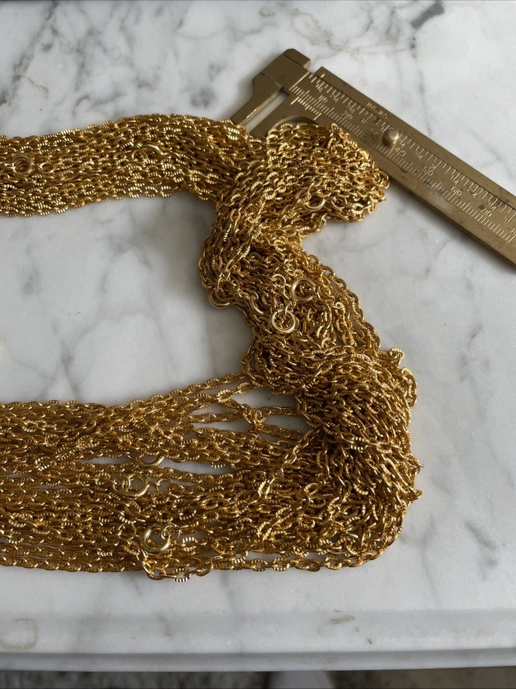 6 VTG Gold Plated 24” Link Chains