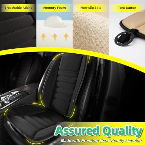 Car seat cushion with lumbar back support memory foam