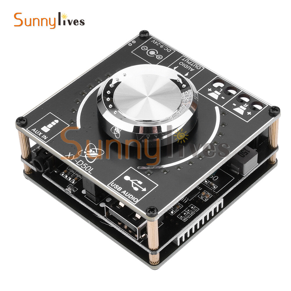 50W+50W Stereo Bluetooth Audio Digital Power Amplifier Board Module APP Control