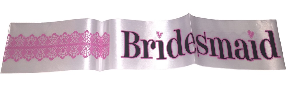 Bridesmaid Sash - White