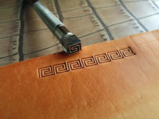 Stainless Steel  leather craft Geometric frame Decorative pattern Stamp Tool