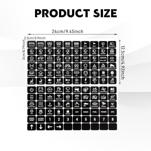 120PCS Switch Panel Sticker, Car Panel Decal, Waterproof Rocker Toggle Switch