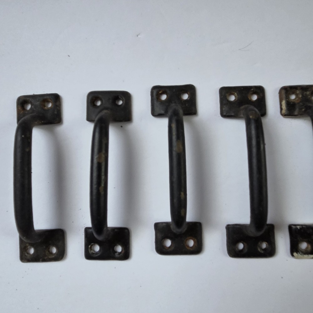 Antique 1890 Cast Iron Window Sash Pulls – Set of 8 – Original Hardware