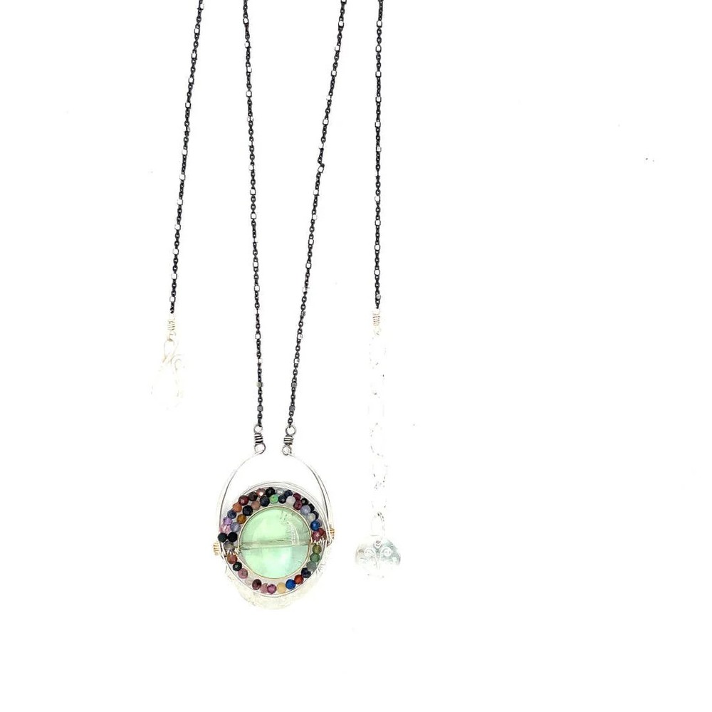 Fluorite Mixed Gemstone Pendant Necklace