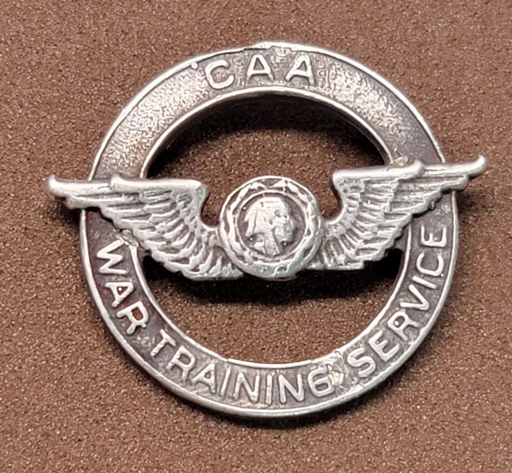 CAA War Training Badge WW II. Sterling Silver. Original.