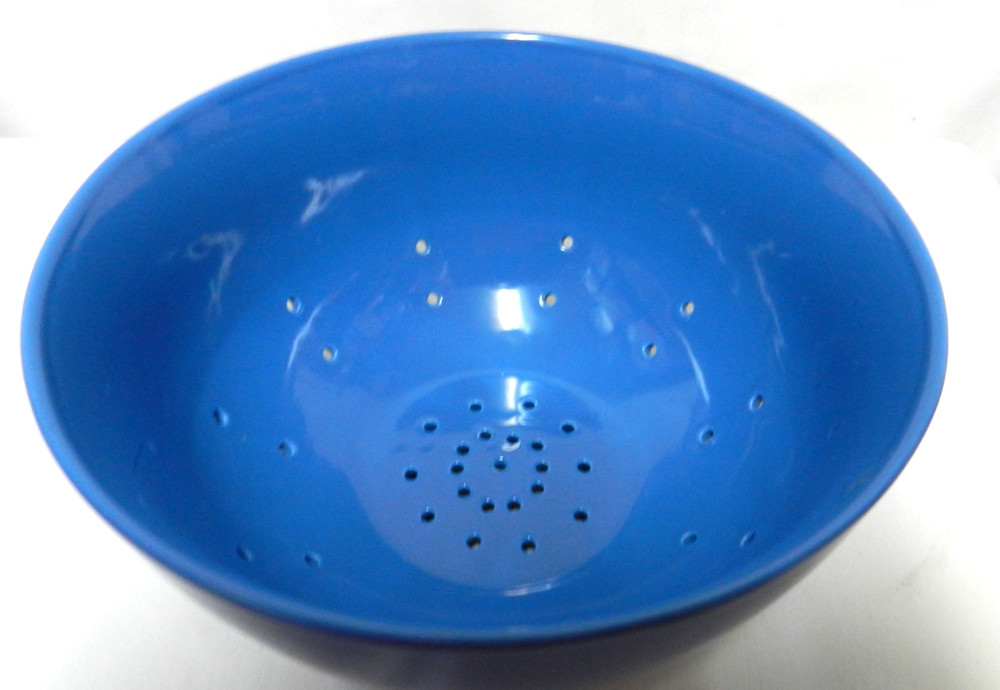 TAG colander strainer bowl ceramic insert blue Dishwasher Safe 4.5" x 8"