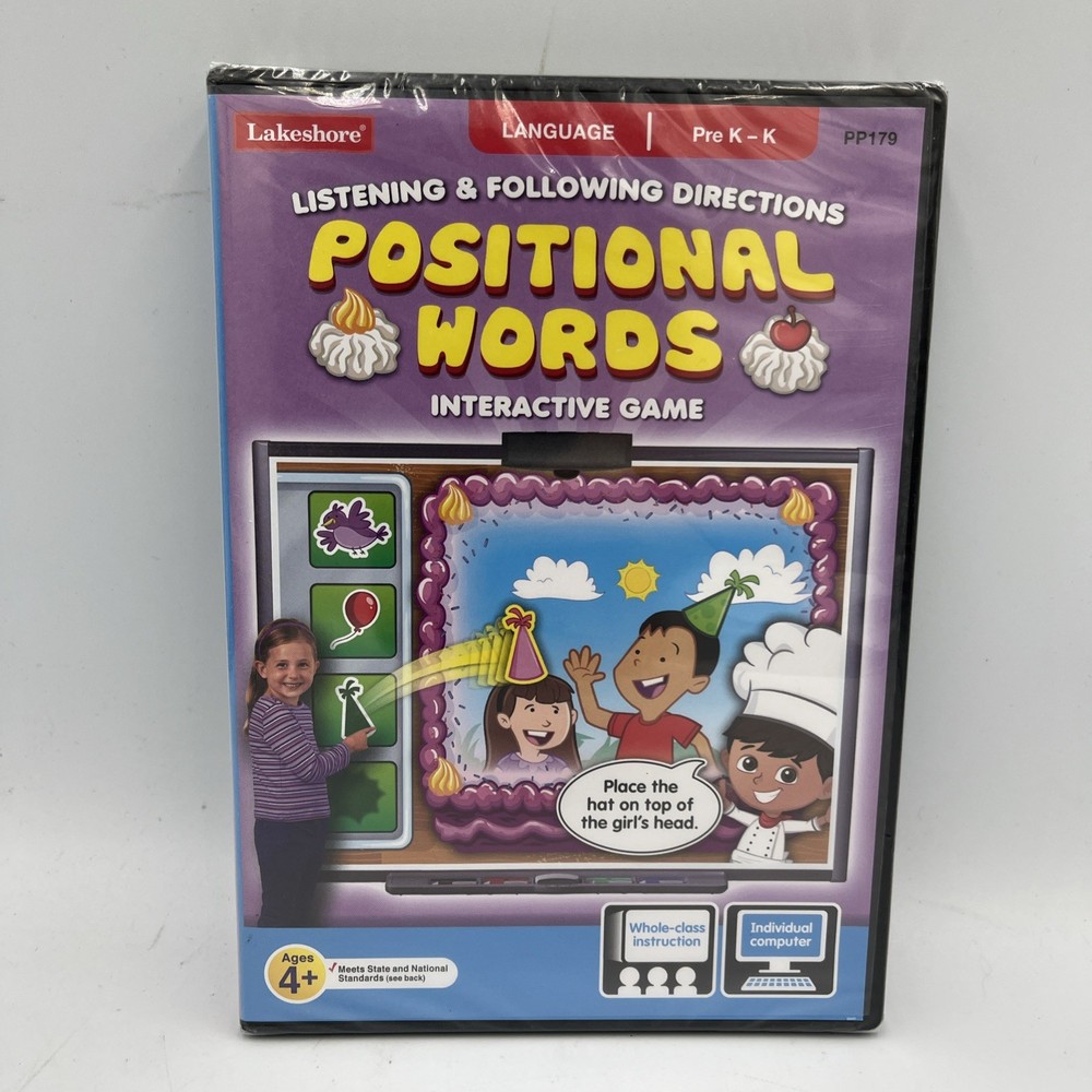 Positional Words: Interactive Game • Lakeshore • Windows/Mac • New/Sealed!!!