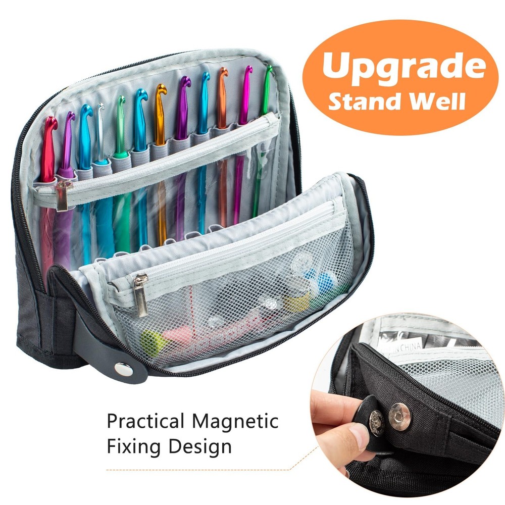 Crochet Hook Case Empty - Crochet Hook Organizer Stand Up Unique Design -Corc...