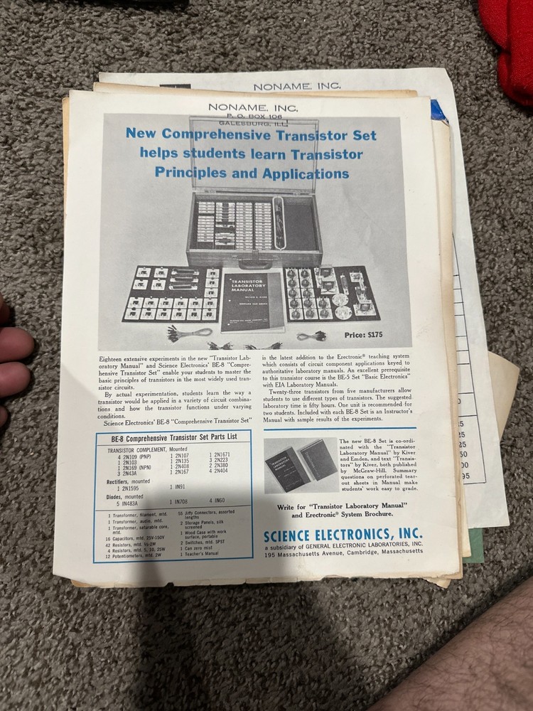 Science Electronics ERECTRONIC System BE-8 Comprehensive Transistor Lab Set 1963