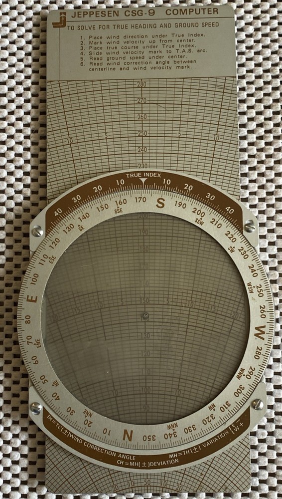 VintageJeppesen E6B Student Pilot Flight Computer Calculation Tool Book And Case