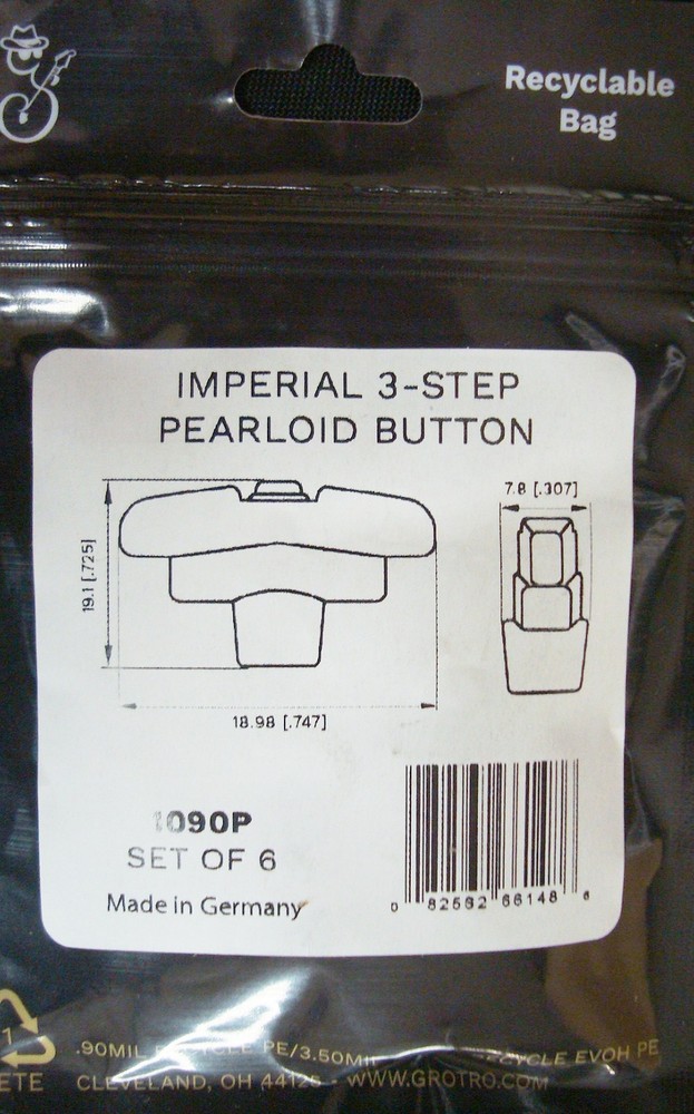 Grover 1090P Imperial 3-Step Pearloid Button Set