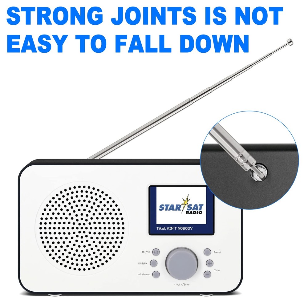 Bingfu 6 Sections Telescopic 65cm AM FM Antenna Foldable