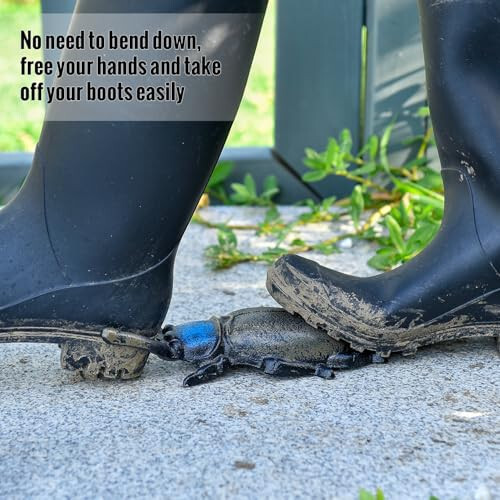 Sungmor Cast Iron Boot Jack Rustic Beetle Garden Decor Statue Boot Remove Helper