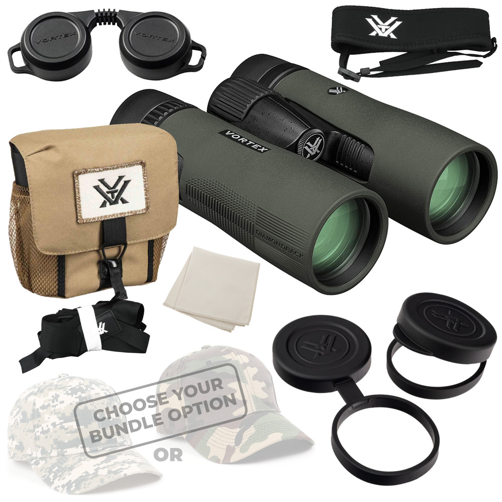 Vortex Optics DB-214 Diamondback HD 8x42 Binocular with Free Hat Bundle