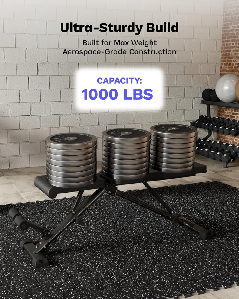 Upgraded Adjustable Weight Bench, Bench Press Full Body Workout, Quick Fold S...