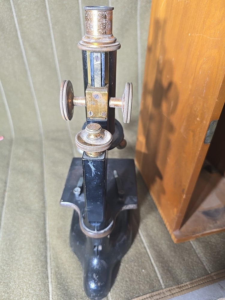 Antique 1907 Bausch & Lomb Jug Handle Microscope