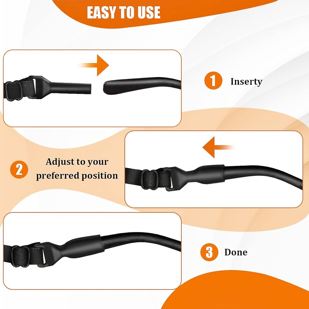Adjustable Glasses Strap-6 Pack No Tail Eyeglass Straps Eyewear Retainer Sport U