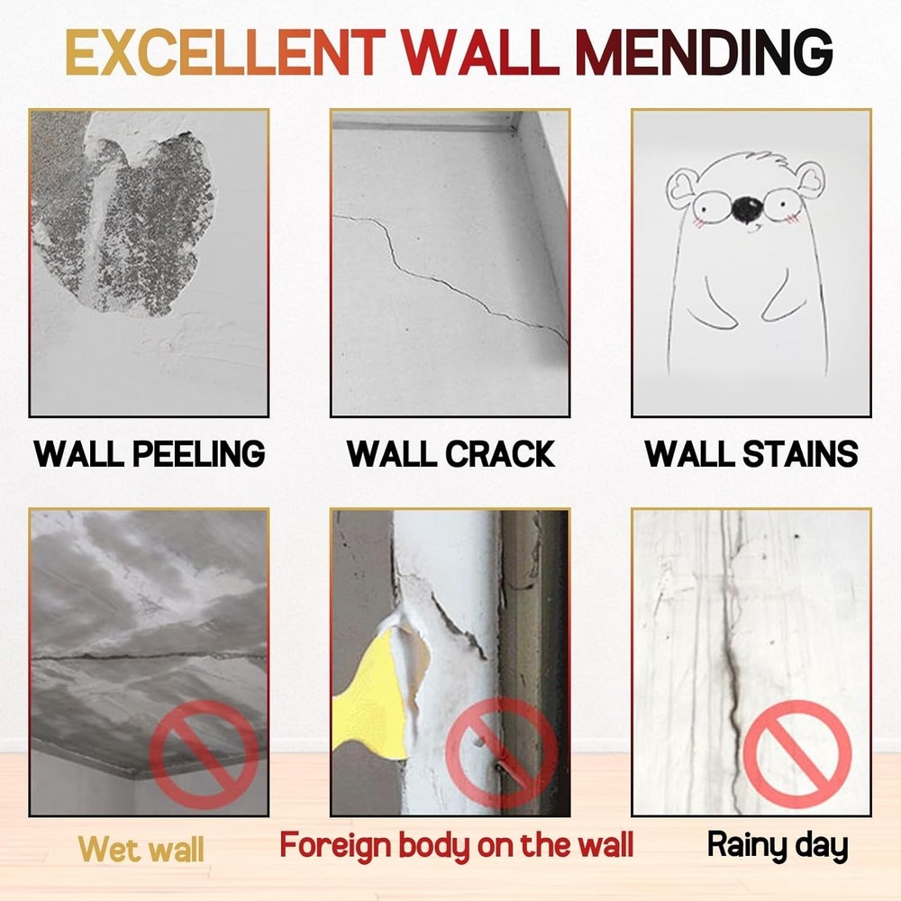Magic Wall Repair Paste: Waterproof High-Viscosity Spackle with Scraper Included