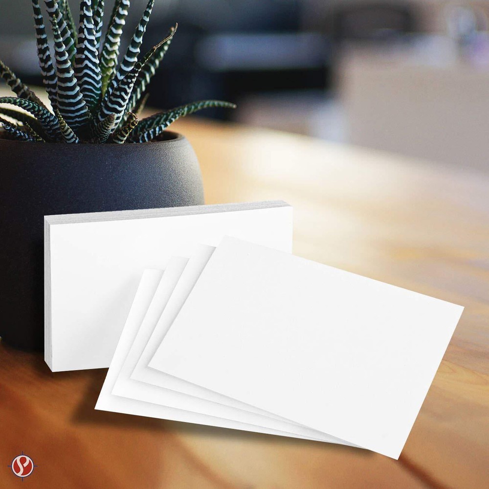 Extra Thick Blank 14pt (100lb) Index Cards, 4 x 6, 100 Per Pack