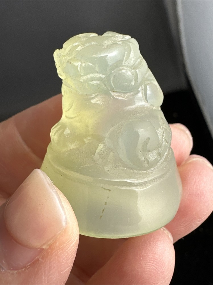 Small Old Chinese Export Hand Carved Nephrite Jade Censer