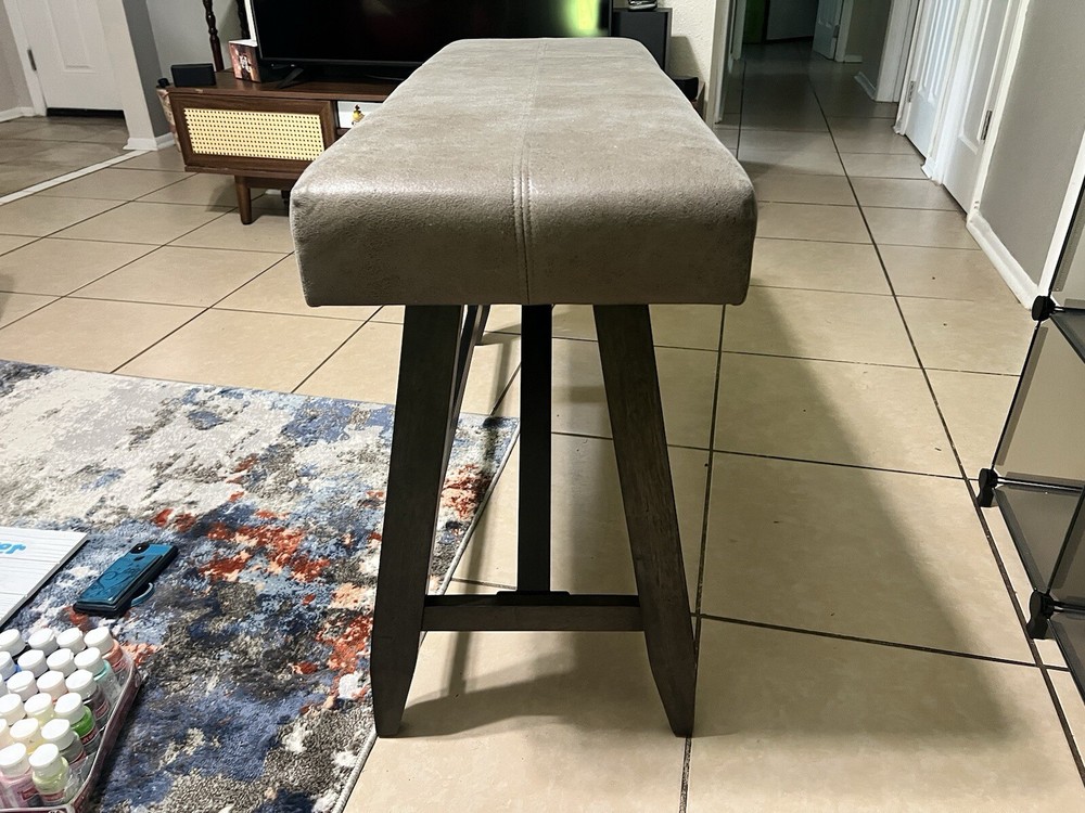 Woodcote Brown Counter Height Bench