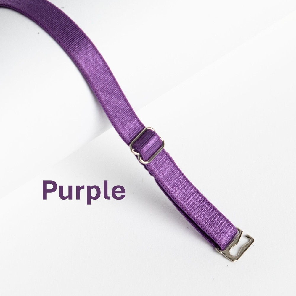 PURPLE REPLACEMENT BRA STRAPS - ADJUSTABLE - (SIL) - 1CM WIDE