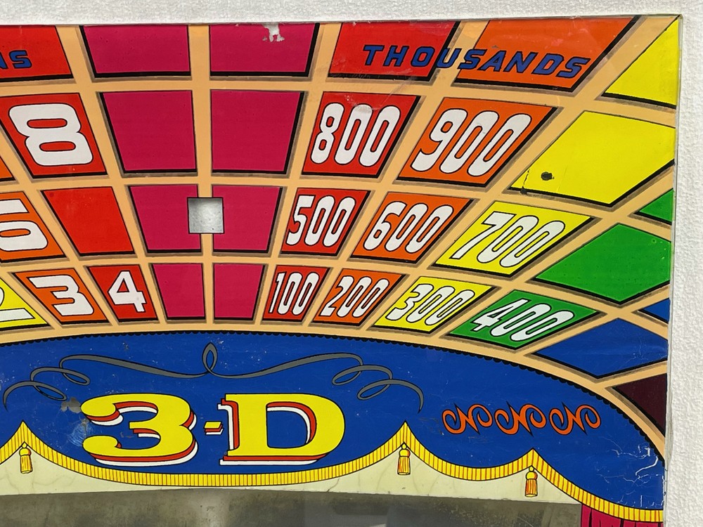 Williams 3-D Pinball Machine Game Backglass ORIGINAL