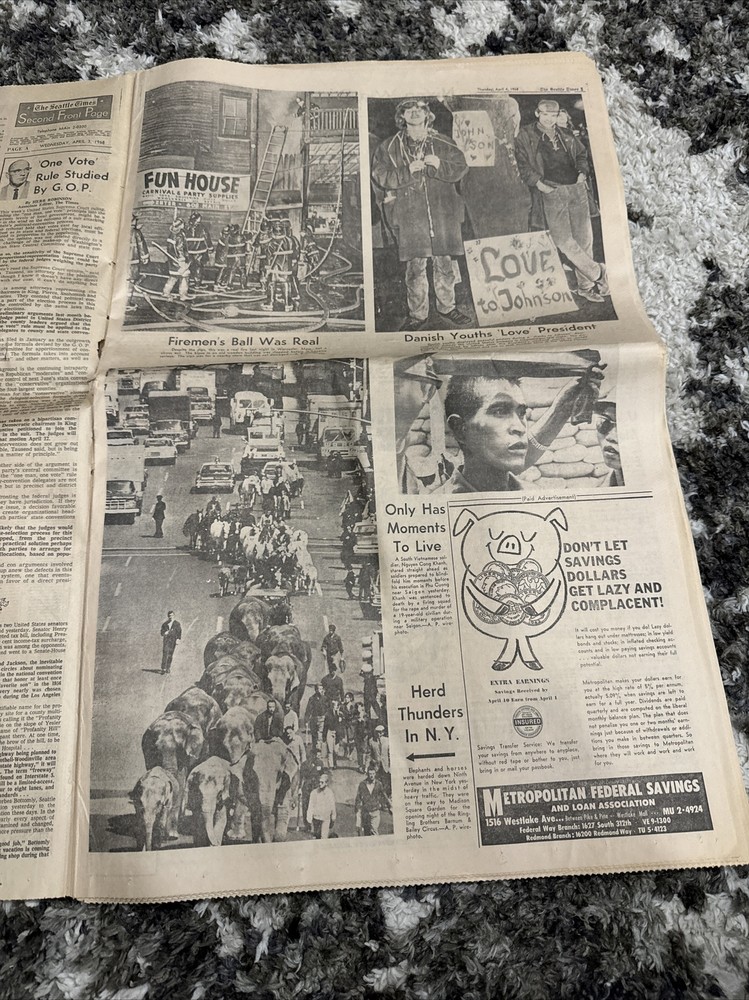 seattle times newspaper April 3, 1968