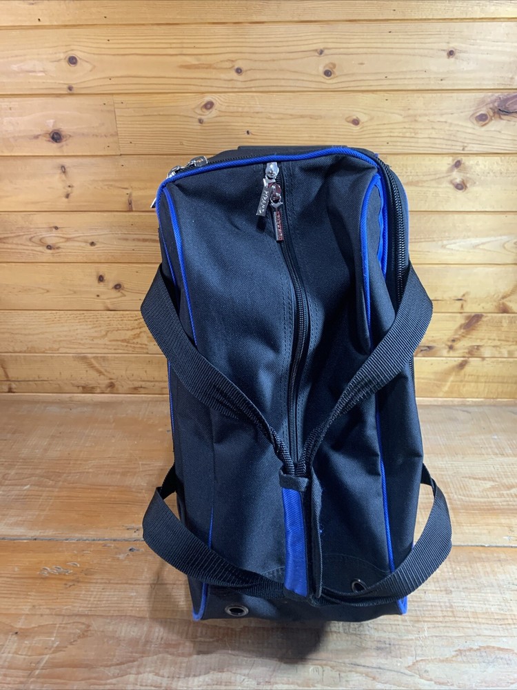Pyramid Path 2 Ball Double Roller Bowling Bag - Black and Blue EUC