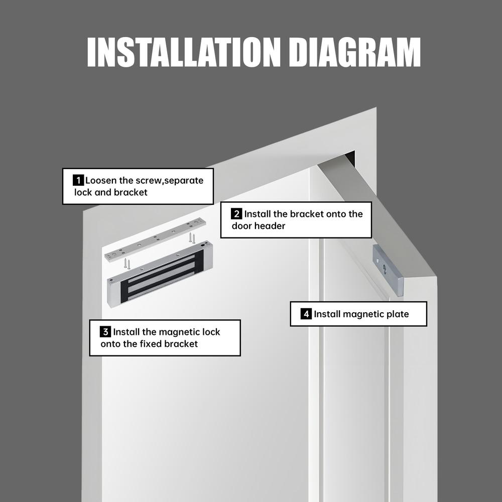 Electric Magnetic Door Lock Kit with 2 Remote Controls Access Control System
