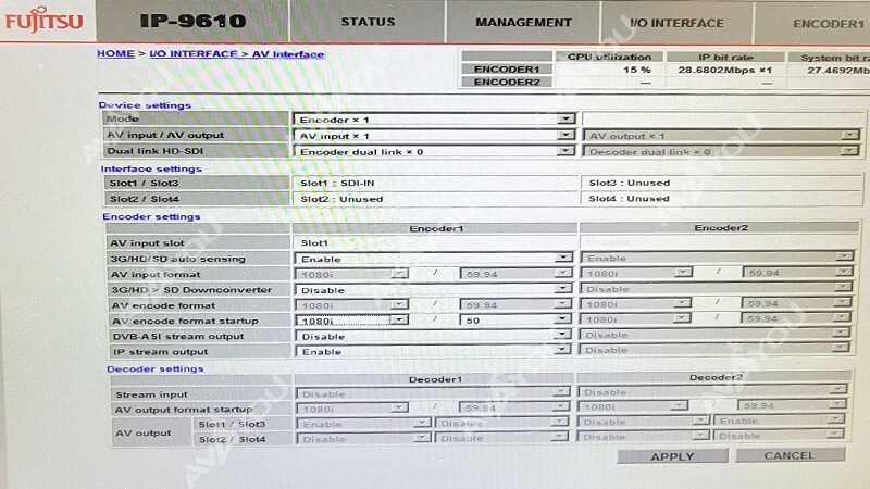 Fujitsu IP-9610 HD/SD Codec Video Encoding H.264 Digital Media Encoder