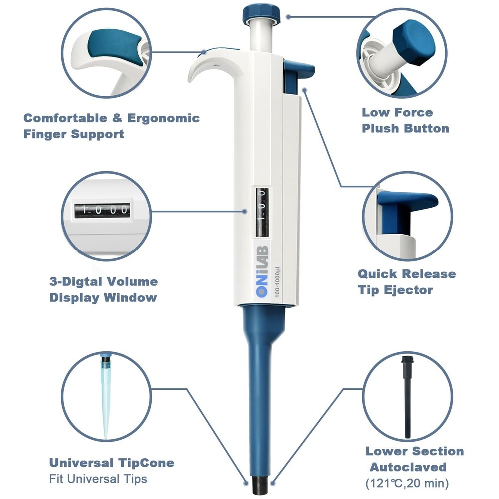 Micro Pipette with Large Display for Easy Volume Identification and Calibration